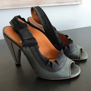 Lanvin Leather Slingback Mirror Heels